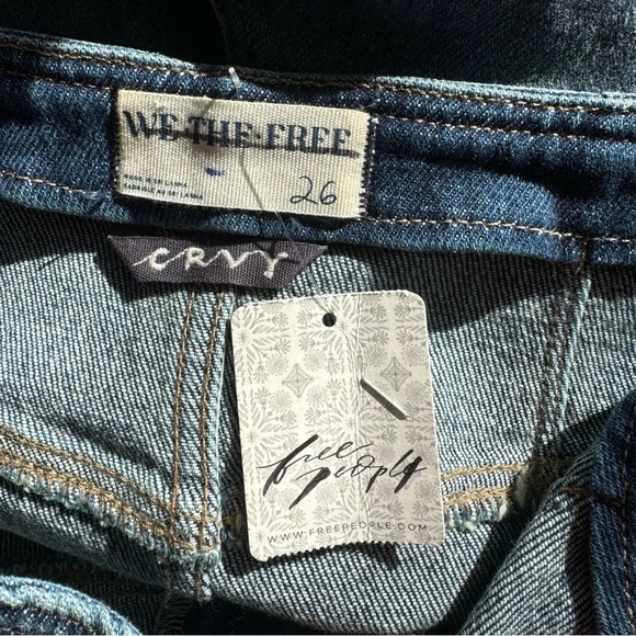 NWT Free People We The Free CRVY Nix Corset Jeans Slim Flare Slit Denim - Picture 4 of 14